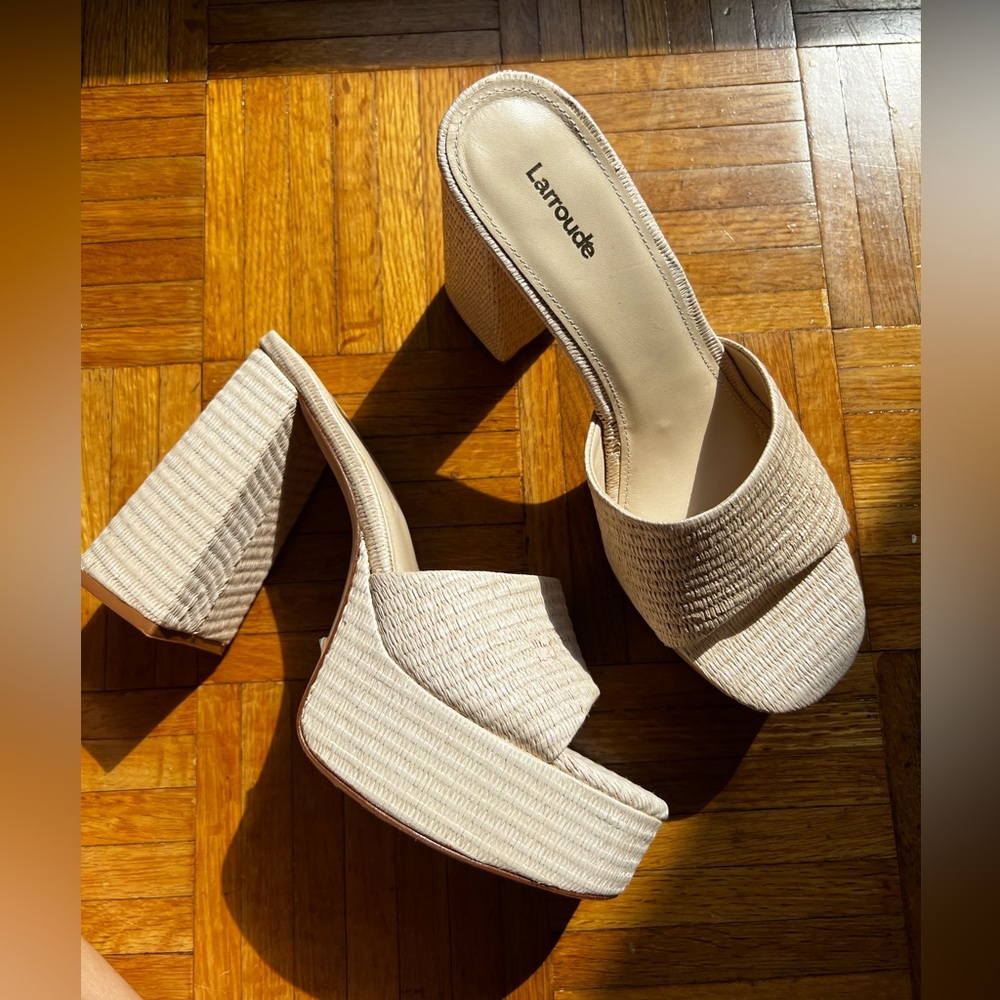 Larroudé Dolly Raffia Platforms